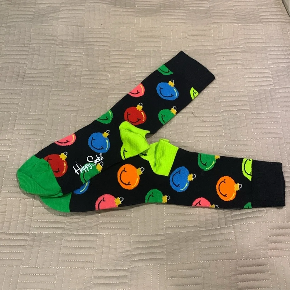 NWOT Happy Socks Jingle Smiling Socks in Size 4-7